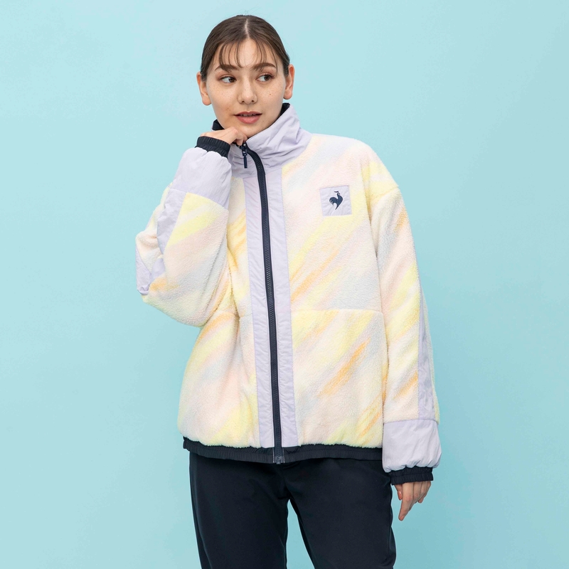 LADIES` REVERSIBLE PRINTED FLEECE JACKET