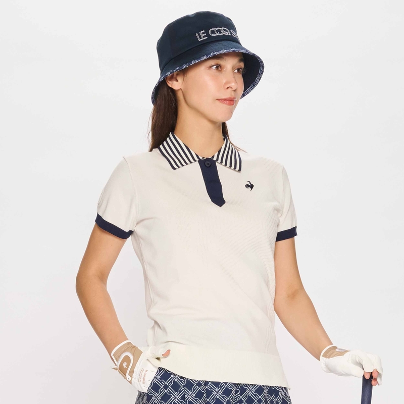 LADIES` [NEW BASIC] SHORT SLEEVED KNIT SHIRT