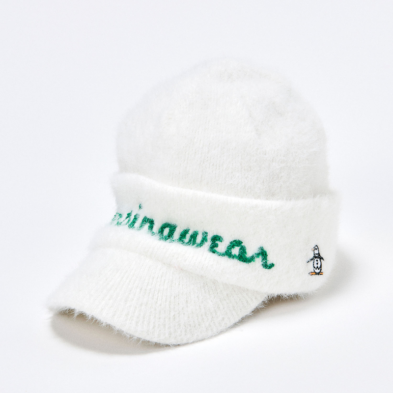 LADIES`BRIMPED MINK-LIKE KNIT CAP