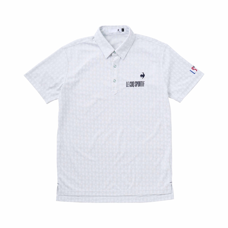 MEN`S MONOGRAM PATTERN JACQUARD SHORT SLEEVED SHIRT