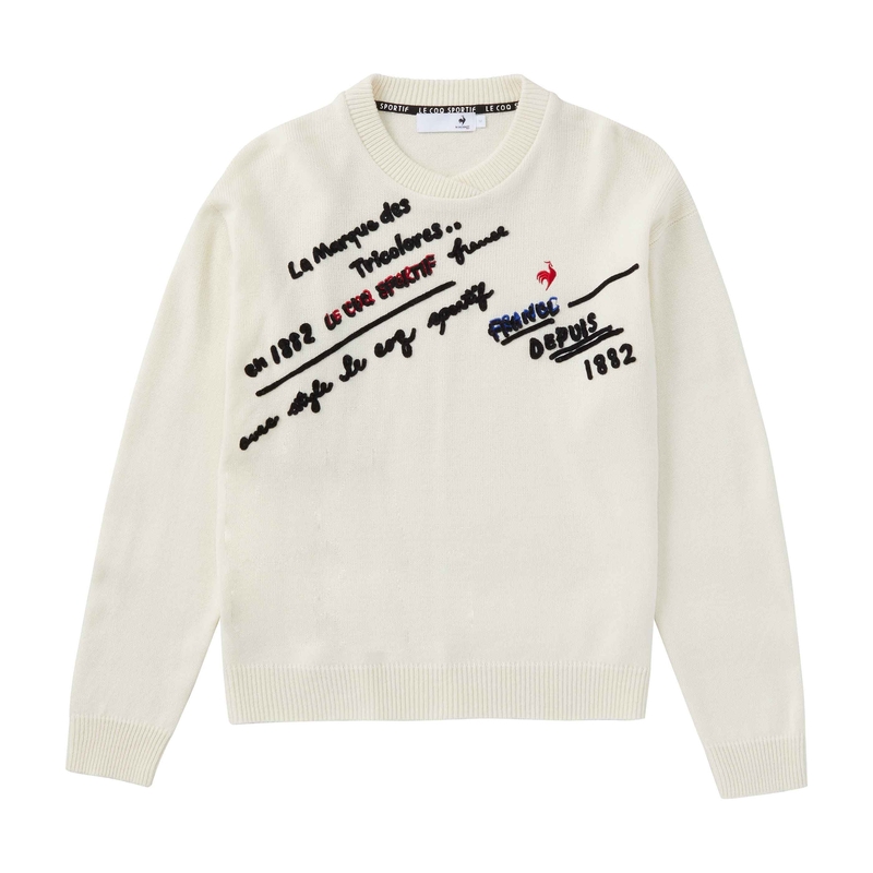 LADIES` DEFORMED CREW NECK SWEATER