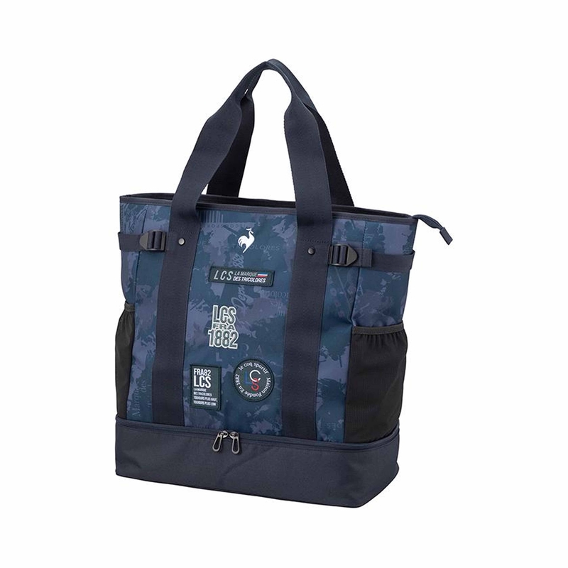 MEN`S COLLAGE DESIGN TOTE BAG DOUBLE LAYER POCKET TYPE