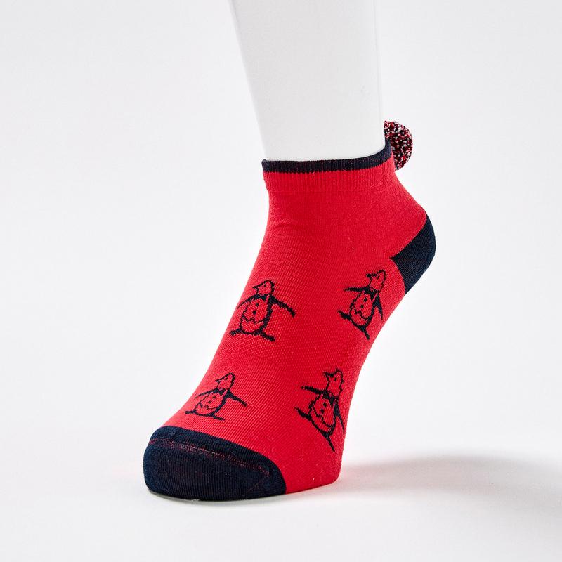LADIES` ANKLE-LENGTH PENGUIN FLY PATTERN SOCKS WITH BRAHMA