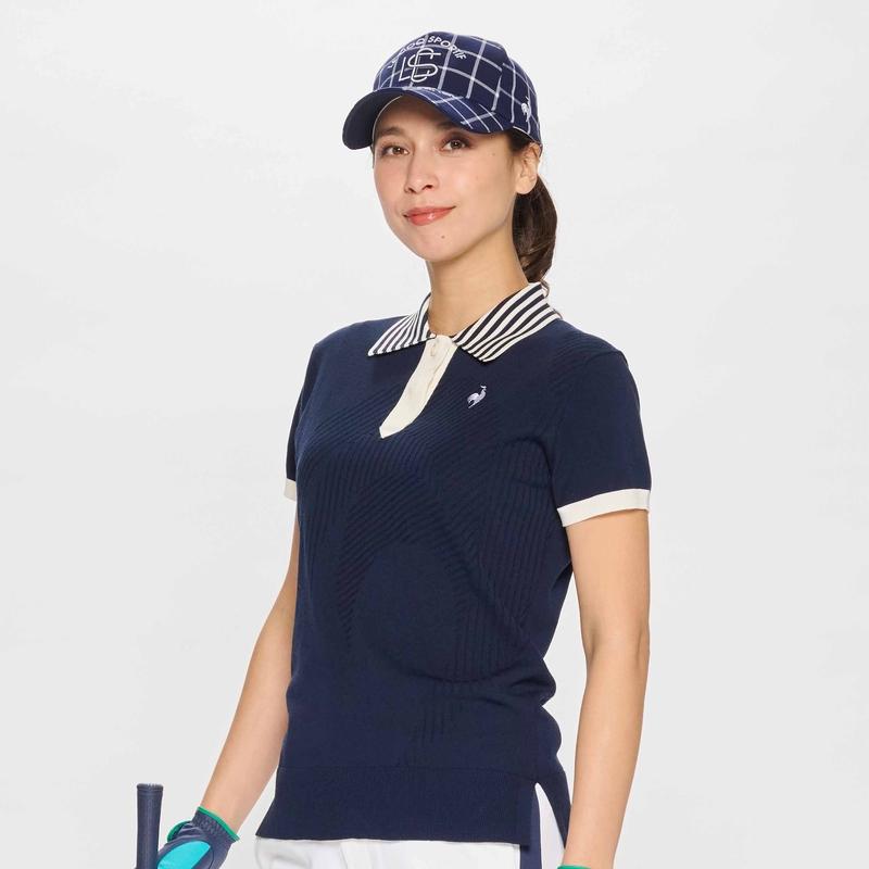 LADIES` [NEW BASIC] SHORT SLEEVED KNIT SHIRT