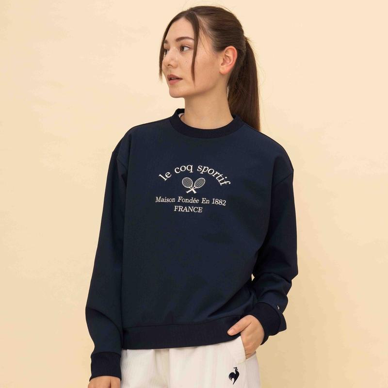 LADIES` LE CLUB DE LCS TENNIS-LCS PLUME RIB CLOTH CREW NECK SWEAT SHIRT