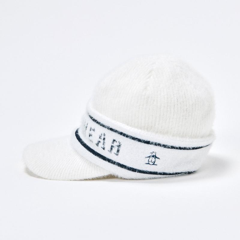 LADIES`BRIMPED MINK-LIKE KNIT CAP