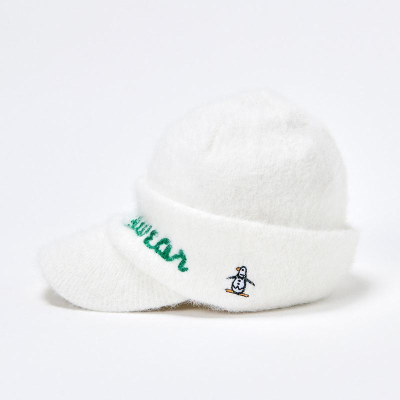 LADIES`BRIMPED MINK-LIKE KNIT CAP