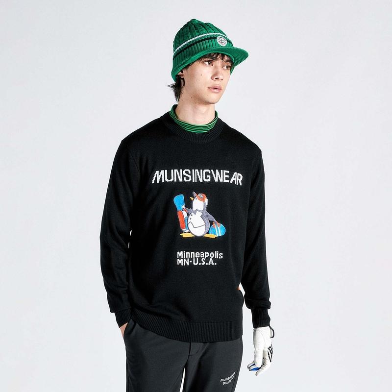 MEN`S ENVOY PENGUIN APPLIQUE CREW NECK SWEATER
