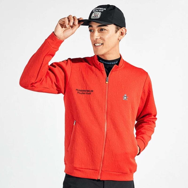MEN`S ENVOY STRETCH JACQUARD FULL ZIP CUT AND SAWN