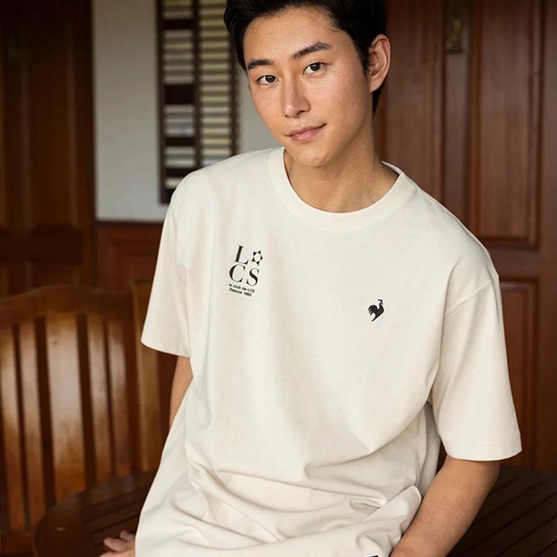 MEN`S COTTON-LIKE POLYESTER BACK PRINT SHORT SLEEVE T-SHIRT