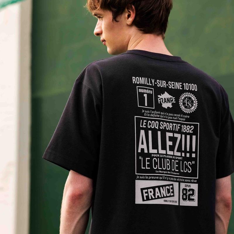 MEN`S COTTON-LIKE POLYESTER BACK PRINT SHORT SLEEVE T-SHIRT