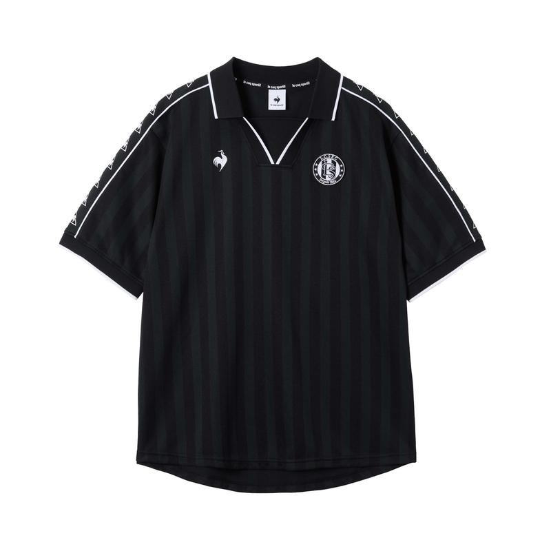 MEN`S GAME SHIRT WITH STRIPED JACQUARD COLLAR